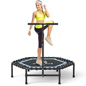 CLORIS 45in Trampoline Rebounder Max Load 450lbs Fitness Trampoline with Adjustable Foam Handle for Adult, Best Gift for Adult