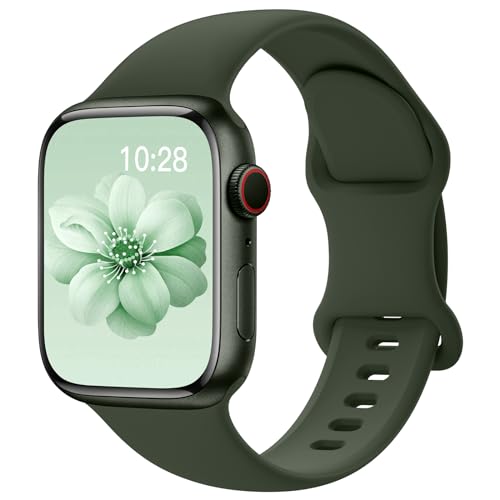 Image of Sport Silicone Band Compatible with Apple Watch Bands 40mm 38mm 41mm 44mm 45mm 42mm 49mm Women Men,Soft Wristband Waterproof Replacement Sport Strap for iWatch Bands Series 9 8 7 6 5 4 3 2 1 SE Ultra