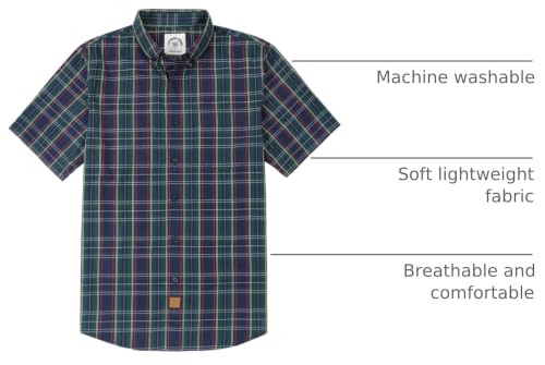 Image of Dubinik Mens Short Sleeve Button Down Shirts Soft Breathable Summer Vintage Regular Fit Lightweight Men's Casual Shirt