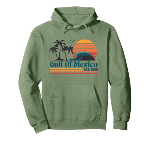 Gulf of Mexico Est 1550 Retro Vintage Beach Gulf of Mexico Pullover Hoodie