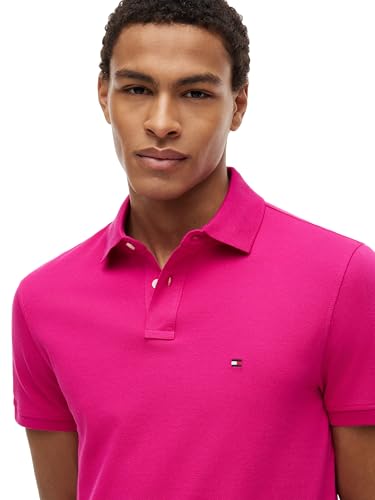 Image of Tommy Hilfiger Men's Short Sleeve Polo Shirts in Regular Fit With Stretch and Organic Pique Cotton