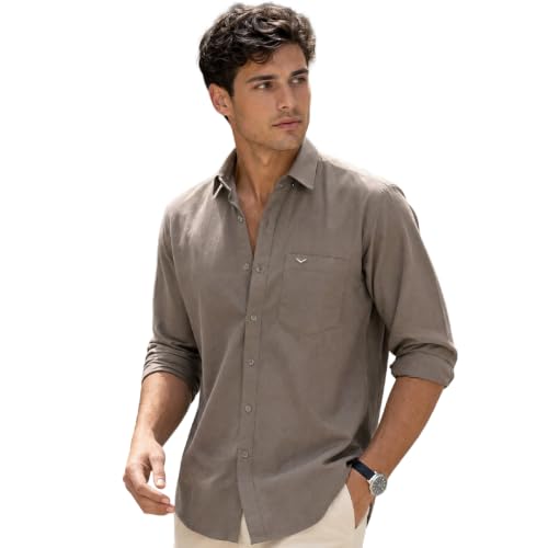 NOBERO Store NOBERO Men's Regular Fit Cotton Full Sleeve Solid Shirt - Image 2