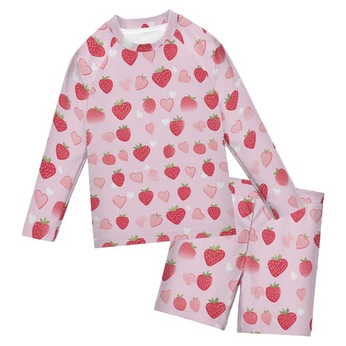 Strawberry Fruit Toddlers and Baby Boys' Swimsuit Trunk and Rashguard Set B0402872