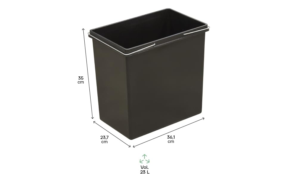 ARREGUI Basic CR206-B Poubelle de recyclage en acier, poubelle de tri sélectif, 2 seaux, 2 x 17 L | Leroy Merlin