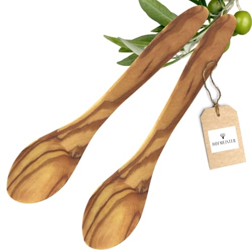 2x HOFMEISTER® Esslöffel, 2er Set aus Olivenholz, auffälige, charakteristische Maserung, Holz, Olive, Löffel für Bowl und Müsli, Müslilöffel, 21 x 4,2 x 1 cm (2 Stück)