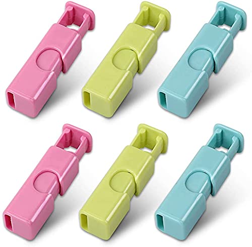 Cozihom Reusable Plastic and Metal Squeeze Bread Bag Clips, Assorted Color, 6 Pack