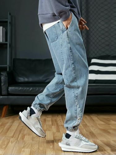 Men's Jogger Jeans Streetwear Black Blue Casual Denim Cargo Pants Stretch Cotton Taper Jeans Baggy Trousers3