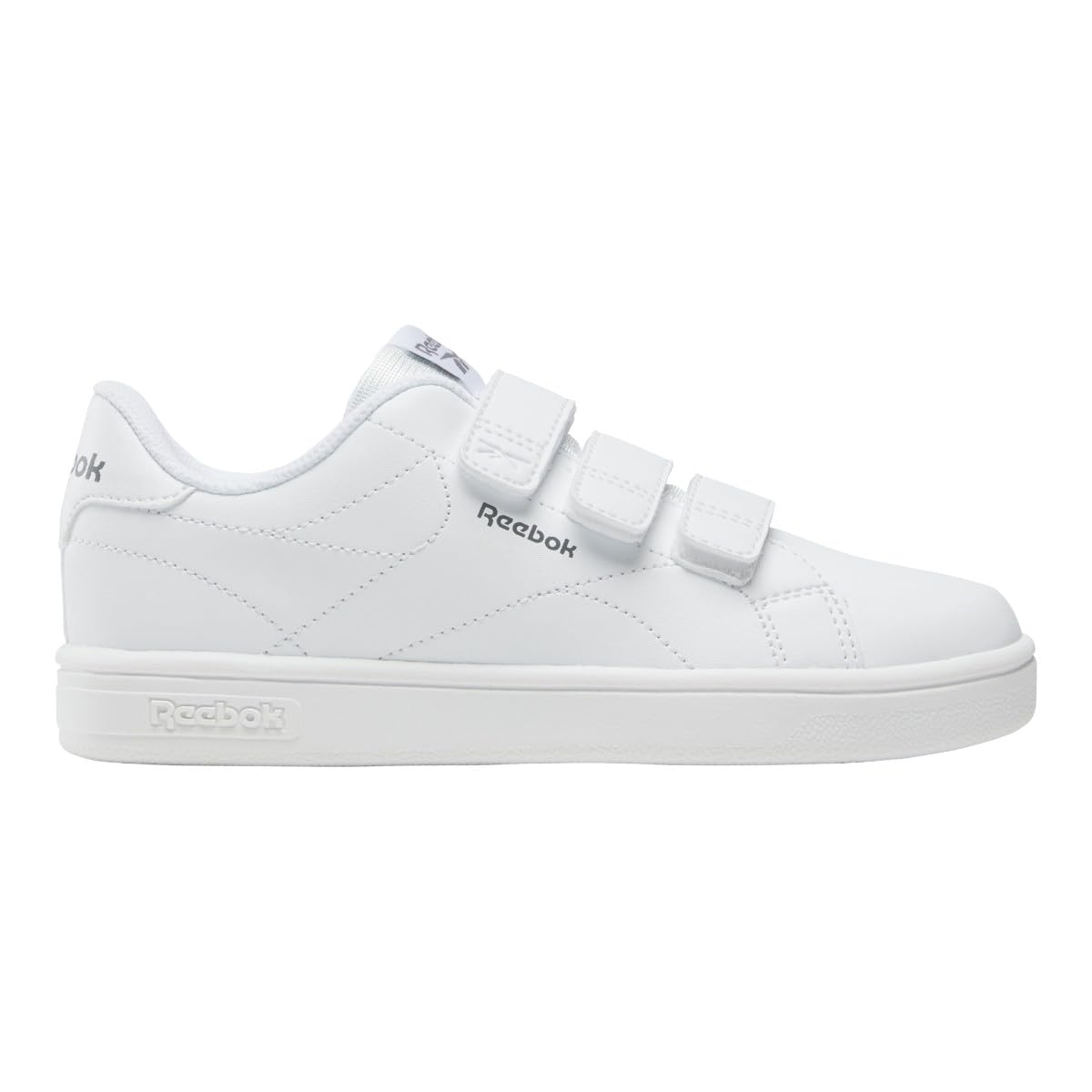 Reebok Unisex Children's Court Clean Hook & Loop Straps Trainers, White Grey4, 9.5 UK Child