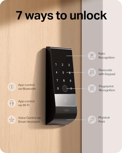 Image of Tapo Smart Door Lock Wi-Fi Deadbolt, Palm & Fingerprint Recognition, DL130