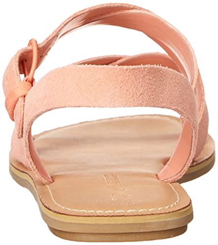 Toms Women's Sicily Flat Sandal, Peach Pink Suede, 9 #TOP2