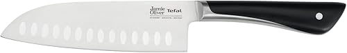 Tefal Jamie Oliver Santoku K2671555, 6.5 in, acero inoxidable alemán, color negro