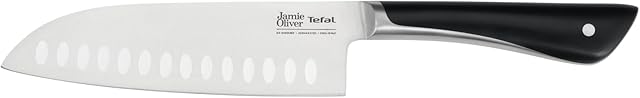 Jamie Oliver by Tefal K26715 nóż Santoku 16,5 cm | wysoka wydajność cięcia | niepowtarzalny design | wytrzymałe i trwałe ostrza | stal nierdzewna/czarna