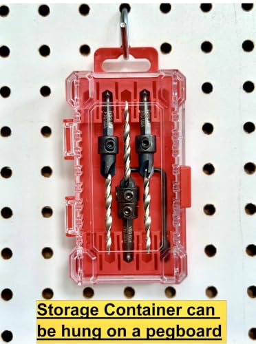 Image of FTG USA 3-Pk #8 (11 /64 inch) Countersink Drill Bit Set, 1 Stop, 1 Wrench & Case