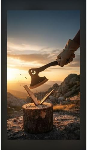 Yatağan Zeybek Ay Yıldız Motifli El Baltası - Kamp, Av ve Doğa Tutkunlarına Özel Tasarım Balta SK9532 - Görsel 6