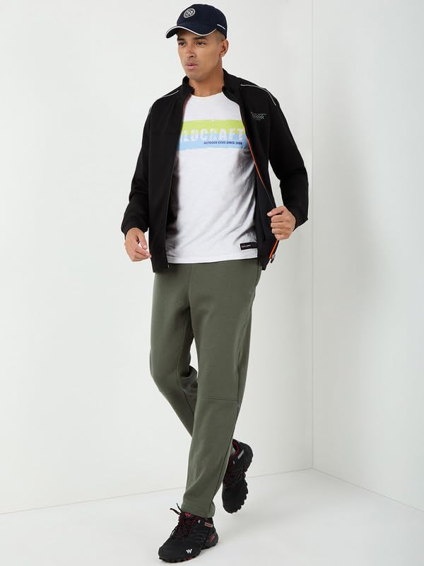 Image of Wildcraft Men Regular Mid Rise Cotton Blend Pants | Trousers |