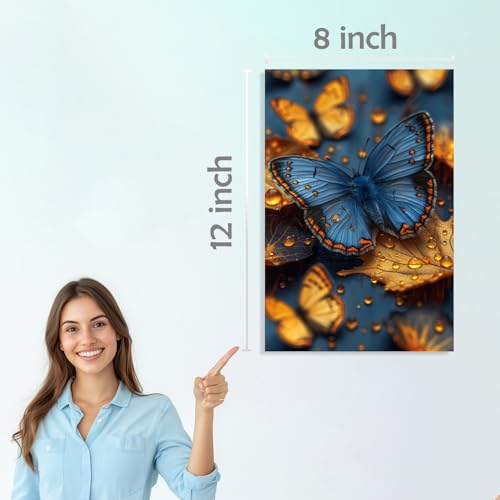 Image of SiddArtify Golden Hour Butterflies Art Print Set - 300GSM Board - 8x12 Inch - Pack of 6 Wall Room Decoration art Poster Prints