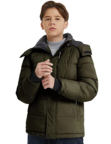 Image of Wantdo Boys Puffy Winter Coats Fleece-Lined Snow Jackets Removable Hood | Removable Hood, Windproof, Machine Washable
