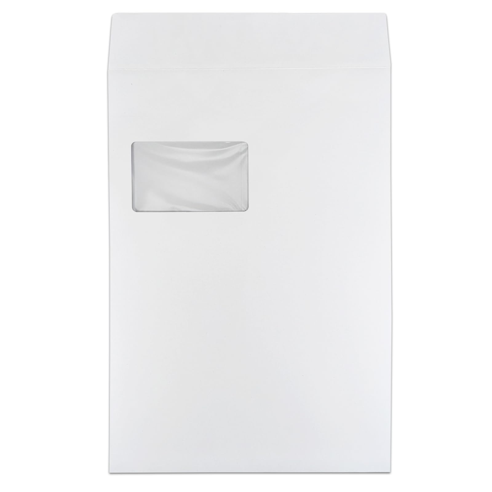 versando 100x C4 Faltentaschen 2cm Falte mit Fenster (229x324x20 mm) Versandtaschen Bodenfalte haftklebend weiß