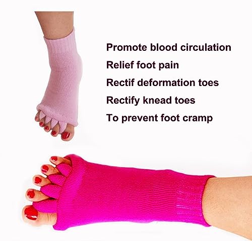 Image of Foot Alignment Socks women 5 Finger Toe Separator for Men & Women (Free Size | Black) Plantar Fasciitis Leg Foot Pain Relief Bunion Corrector Hallux Valgus, Orthopaedic socks for Office, Yoga, Gym( 2026 UPDATE)