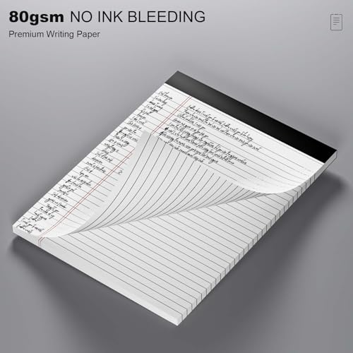 Legal Pads 8.5 x 11 Note Pads 8.5 x 11 Wide Ruled Notepad Lined Paper Writing Pads for Home, School, Office Use, 80gsm Perforated Legal Pad - Sturdy Cardboard Backing Support, 12 Pack (30 Sheets/Pad) - Image 4