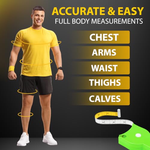 Image of Perfect Body Tape Measure - 80 Inch Automatic Telescopic Tape Measure - Retractable Measuring Tape for Body: Waist, Hip, Bust, Arms, and More (Green - 80 inch)