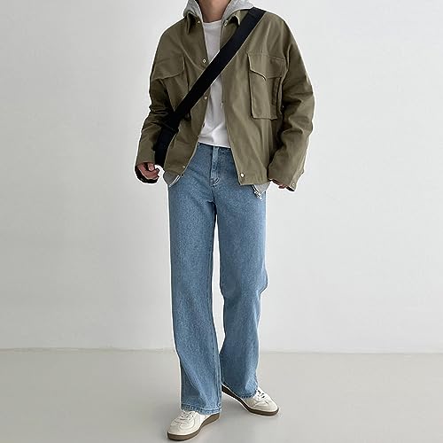 Jeans droits homme résistant avec poches amples pour éviter l'encombrement