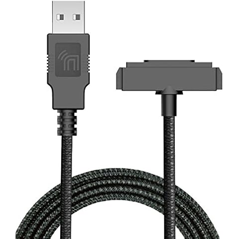 Charger for Sonim XP5/XP6/XP7, Nakedcellphone Brand Black [Rugged Braided] USB Charge/Sync Cable Cord [with Magnetic Contacts] for XP5700, XP6700, XP7700 Phones Cover