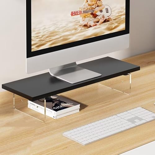 Yubbuio モニター台 机上ラック パソコン台 卓上収納 整理整頓 耐荷重25kg 木製天板 頑丈 安定 (50*20*8.5cm,ホワイト) (50*20*8.5cm,ブラック)