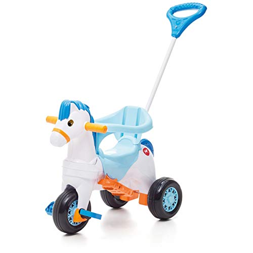 Triciclo, Poponei, Calesita, Azul, Com Balanço, 80 x 43.5 x 62 cm