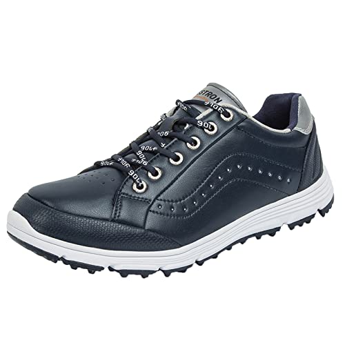 Zapatos de golf para hombre impermeables de ajuste ancho y diseño casual