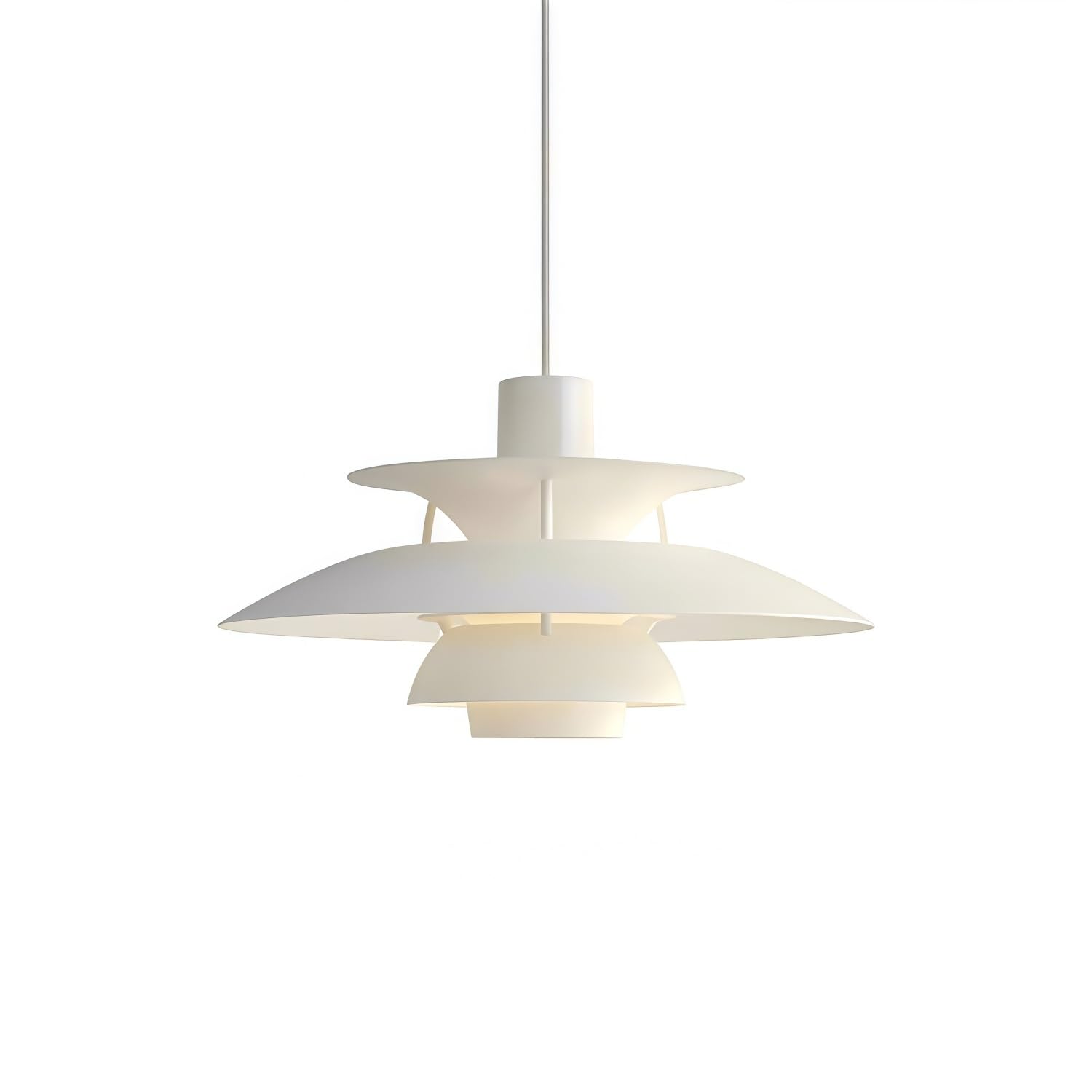 Pendelleuchte Esstischlampe Kronleuchter Moderne Hängelampe 40CM Weiß | Verstellbarer Schnur,Blendschutz mit E27 Sockel,Ideal für Kücheninsel,Esszimmer, Wohnzimmer und Schlafzimmer
