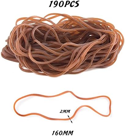 WXJ13 190PCS Large Rubber Bands 16cm/6.3inch Heavy Duty Elastic Bands for Wrapping Bands for Office Supply, File Folders, Books, Art, School, Home