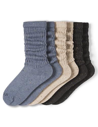 Image of HUE Women's Slouch Socks Crew Boot Chunky Ribbed Cotton Scrunch