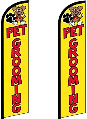 Pet Grooming Flag Pack of 2 (Mount and Poles are Not Included)