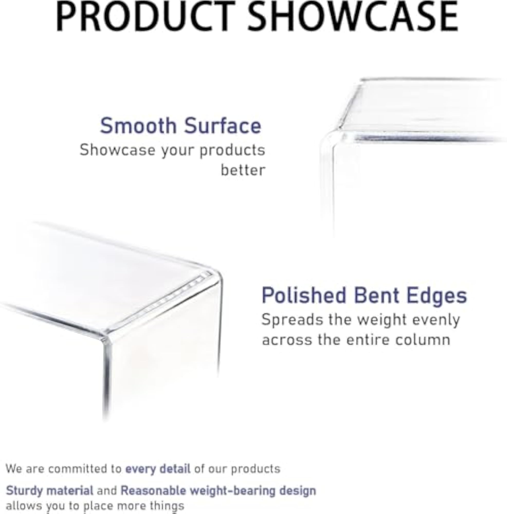 Acrylic Display Risers, 6Pcs Rectangular Tiered Table Shelves Stand