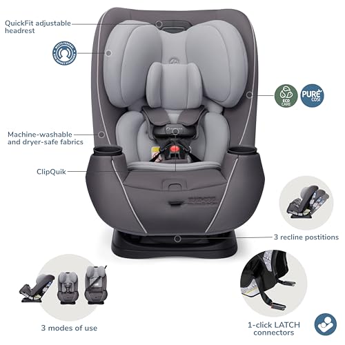 Maxi-Cosi Pria Max 3-in-1 Convertible Car Seat, Infant to Toddler Car Seat, ClipQuick Magnetic Chest Clip, Quick-Install Latch, Machine-Washable Cover, 5-100 lbs, Escargot - image 6