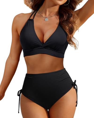 Tempt Me Women High Waisted Bikini Set Two Piece Push Up Bathing Suits Halter Swimsuits with Bottoms