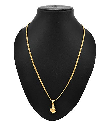 Image of Handicraft Kottage One Gram 22K Gold Plated Chain With Pendant Traditional Pendant Chain For Women And Girls Fashion Jewelley For Wedding, Party & Daily Wear