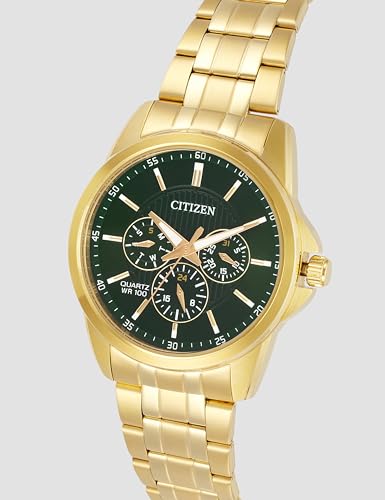 Image of Citizen Stainless Steel Analog Quartz Multifuction Men's Black Dial Watch - AG8343-50X, Band Color-Two-Tone
