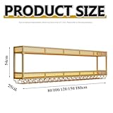 Modern Wine Rack Wall Mounted With LED Light Iron Bar Liquor Shelf Modern Metal Hanging Wine Bottle & Glass Holder Bar Bottle Display Shelf Wine Cups Hanging Holder For Kitchen Living Room(Gold-2 tier - Image 7