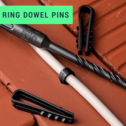 200 Stück Schlaufendübel, 5-10 mm Steckschlaufe Schlaufendübel, FestU-Förmig Rundkabel Dübel-Klemme Ring Dübelklemmschelle Kabelbefestigung Von Kabeln für Verschiedene Szenarien(Schwarz)