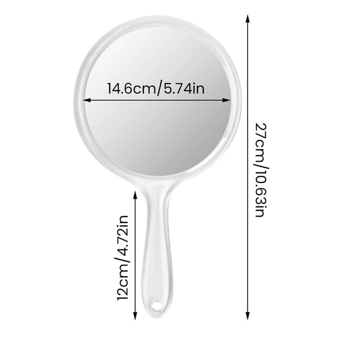 1 pezzo Specchio portatile con manico, specchio a mano a doppia faccia, specchio d'ingrandimento, specchio per il trucco portatile,uso domestico e da viaggio, trucco quotidiano per donne