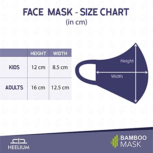 Image of HEELIUM Bamboo Face Mask For Men & Women, Super Soft, Breathable, Reusable