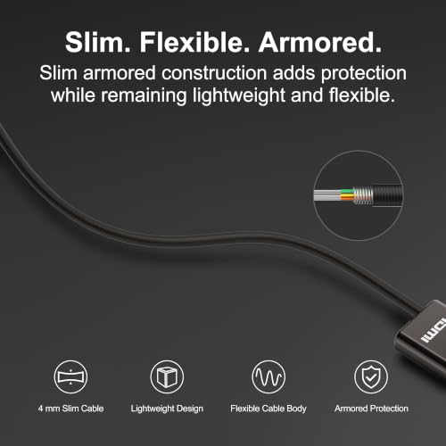 Image of RUIPRO 8K Full Fiber Optic Armored HDMI 2.1 Cable 48Gbps, 8K60 /4K120, 33FT