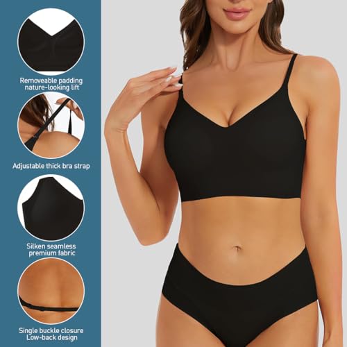 Image of PALAY Women's Low Back Seamless Bras Backless Multiway Convertible Adjustable Strap Halter Lifting Bra Spaghetti Strap Wire-Free with Padded Removeable(Not Include Straps)