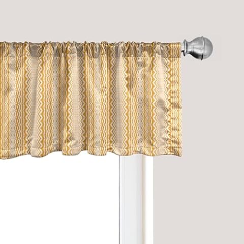 Ambesonne Marigold White Window Valance Cover