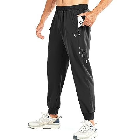 NORTHYARD Men's Athletic Running Pants Lightweight Workout Joggers Quick Dry Gym Sweatpants Active Sports Track Training Black L Cover