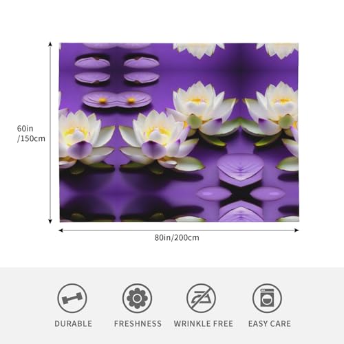 Couverture polaire fleur de lotus idée cadeau bien-être flanelle douce