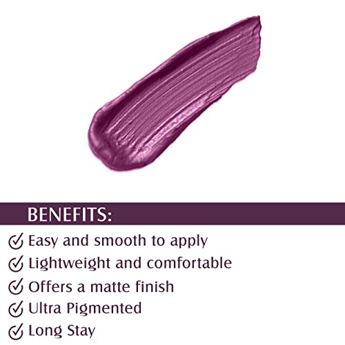 Image of Glam21 Matte Lippie No Transfer Lip Gloss | Lightweight and comfortable| Creamy Matte Formula - 4 gm | Gamet-18