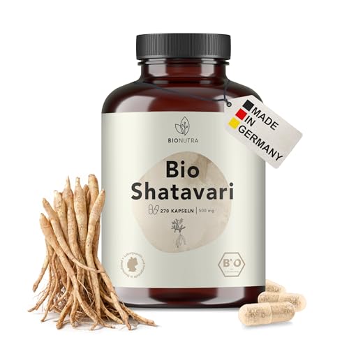 BIONUTRA© Gélules de Shatavari Bio, 270 unités à 500 mg, véganes & sans additifs, contrôlées...